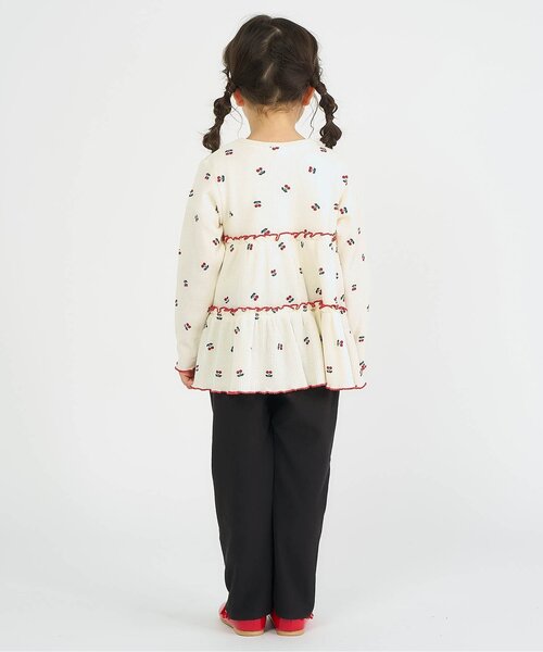 apres les cours（アプレレクール）の「【新色追加/WEB限定】ワッフルティアードTシャツ_ジュニア対応（Tシャツ/カットソー・キッズ・アイボリー/サックスブルー/レッド/ブラック/ピンク/ミント/ブルー・80/90/100/110/120/130/140）」の10枚目の写真