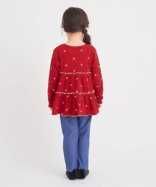 apres les cours（アプレレクール）の「【新色追加/WEB限定】ワッフルティアードTシャツ_ジュニア対応（Tシャツ/カットソー・キッズ・アイボリー/サックスブルー/レッド/ブラック/ピンク/ミント/ブルー・80/90/100/110/120/130/140）」の14枚目の写真