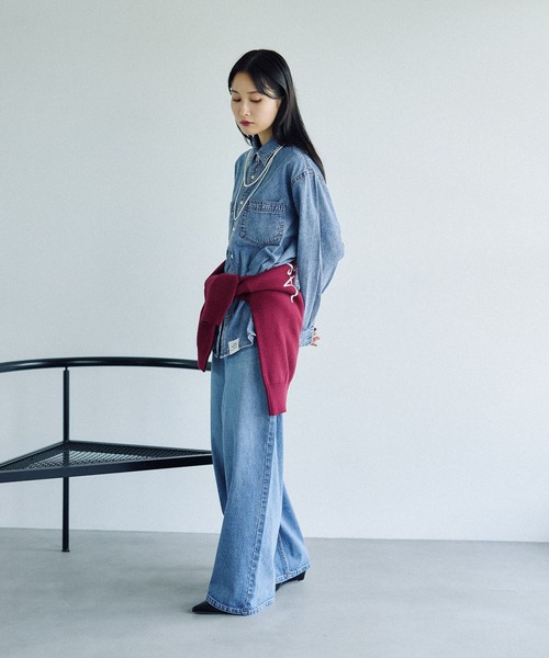 LEPSIM(レプシィム)の「デニムシャツ 579694(シャツ/ブラウス・レディース・ピンク/インディゴブルー/ブルー・FREE)」の19枚目の写真