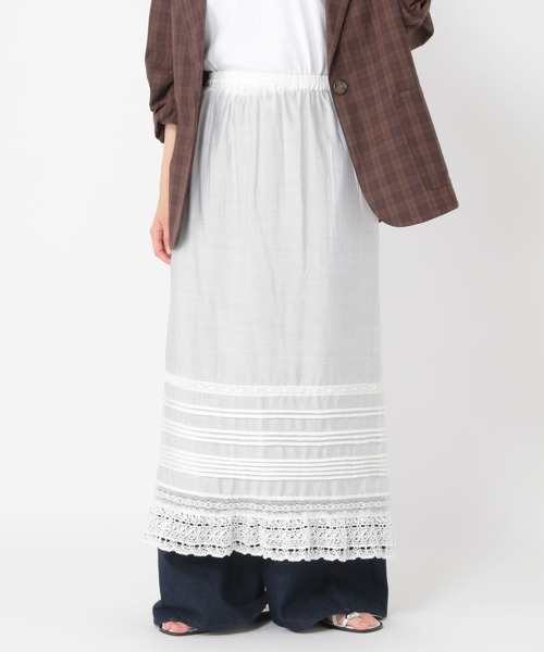 studio CLIP（スタディオクリップ）の「【daily CLIP】シンプルレーススカート（スカート・レディース・ホワイト/ブラック・FREE）」の6枚目の写真