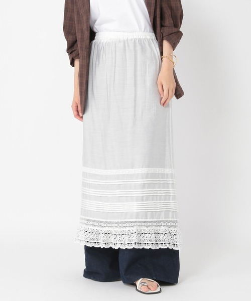 studio CLIP（スタディオクリップ）の「【daily CLIP】シンプルレーススカート（スカート・レディース・ホワイト/ブラック・FREE）」の7枚目の写真