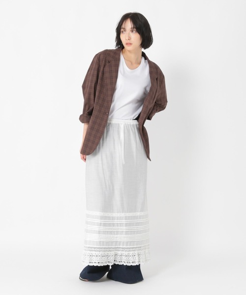 studio CLIP（スタディオクリップ）の「【daily CLIP】シンプルレーススカート（スカート・レディース・ホワイト/ブラック・FREE）」の8枚目の写真