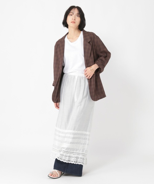 studio CLIP（スタディオクリップ）の「【daily CLIP】シンプルレーススカート（スカート・レディース・ホワイト/ブラック・FREE）」の9枚目の写真