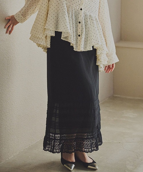 studio CLIP（スタディオクリップ）の「【daily CLIP】シンプルレーススカート（スカート・レディース・ホワイト/ブラック・FREE）」の10枚目の写真