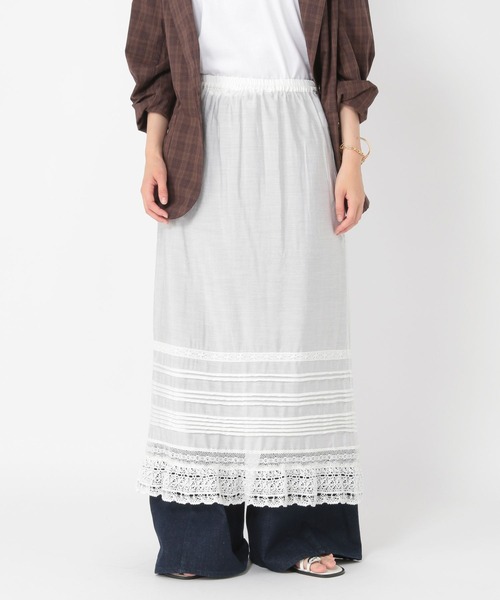 studio CLIP（スタディオクリップ）の「【daily CLIP】シンプルレーススカート（スカート・レディース・ホワイト/ブラック・FREE）」の5枚目の写真