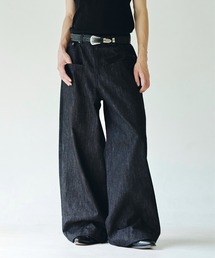 Camphor wood(Jt@[Ebh)DOUBLE POCKET RIGID SLUB BAGGY DENIM TROUSERS / _u|PbgXuWbgfj(fjpc)