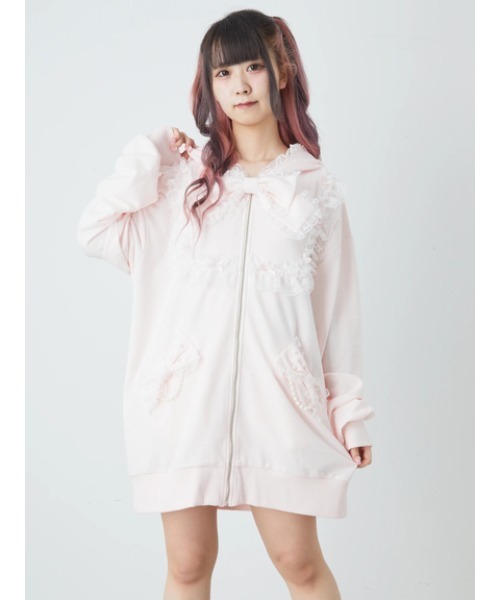 Ank Rouge（アンクルージュ）の「うさちゃんパーカー（Tシャツ/カットソー・レディース・ブラック/ピンク/ホワイト・M）」の4枚目の写真