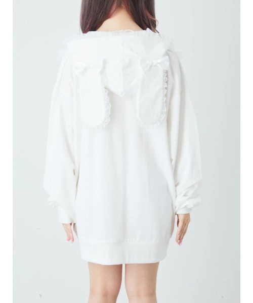 Ank Rouge（アンクルージュ）の「うさちゃんパーカー（Tシャツ/カットソー・レディース・ブラック/ピンク/ホワイト・M）」の14枚目の写真