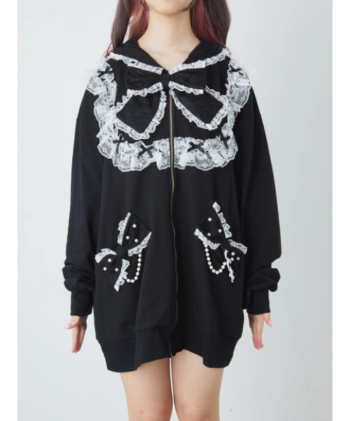 Ank Rouge（アンクルージュ）の「うさちゃんパーカー（Tシャツ/カットソー・レディース・ブラック/ピンク/ホワイト・M）」の15枚目の写真