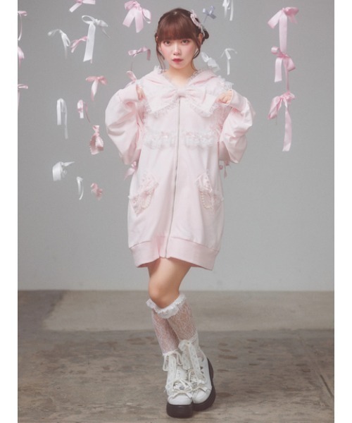 Ank Rouge（アンクルージュ）の「うさちゃんパーカー（Tシャツ/カットソー・レディース・ブラック/ピンク/ホワイト・M）」の21枚目の写真