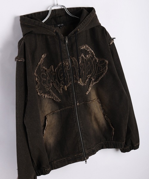 [ヴィヴィアンタム] 未使用タグ付　オペラガール　刺繍　デニムパーカージャケット ヴィヴィアンタム] 未使用タグ付 オペラガール 刺繍 デニムパーカー