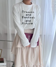 英字ブラックロンT/長袖Tシャツ