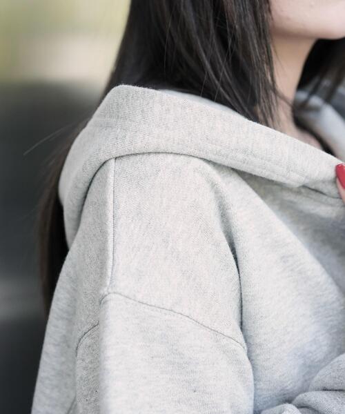 WEGO（ウィゴー）の「WEGO/ショートZIPパーカー（パーカー・レディース・スミクロ/アッシュグレー/杢グレー/ブラック・FREE）」の7枚目の写真