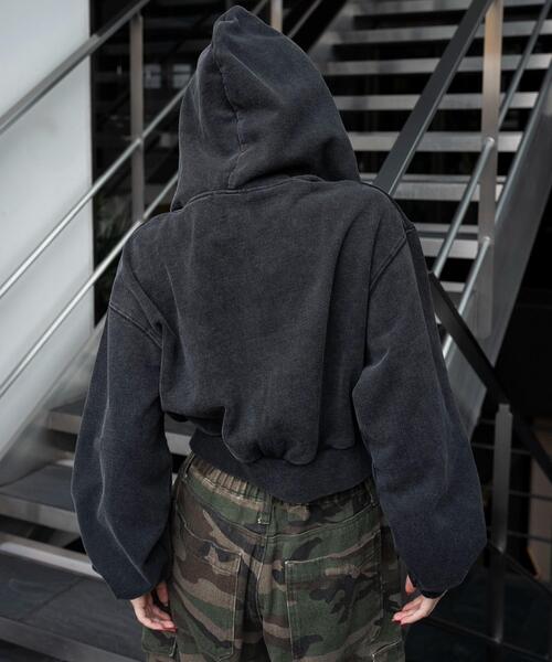 WEGO（ウィゴー）の「WEGO/ショートZIPパーカー（パーカー・レディース・スミクロ/アッシュグレー/杢グレー/ブラック・FREE）」の16枚目の写真