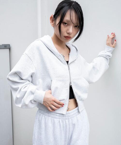 WEGO（ウィゴー）の「WEGO/ショートZIPパーカー（パーカー・レディース・スミクロ/アッシュグレー/杢グレー/ブラック・FREE）」の18枚目の写真