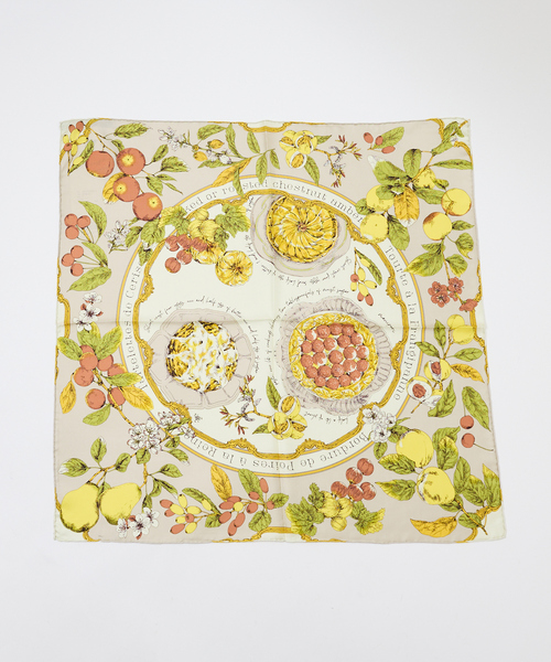 manipuri(マニプリ)の「【manipuri/マニプリ】アンティークレシピ シルクスカーフ(ストール/ショール・レディース・イエロー/ブルー・フリー)」の5枚目の写真