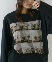 Libra Cue | フラワーフォトプリントロングスリーブTシャツ(Tシャツ/カットソー)
