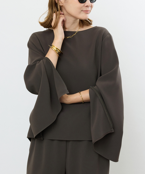 Deuxieme Classe(ドゥーズィエムクラス)の「Sofia ジップスリーブ ブラウス(シャツ/ブラウス・レディース・ブラウン/ネイビー・FREE)」の5枚目の写真