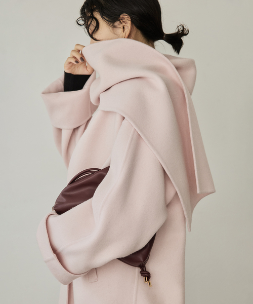 スローブイエナウール100%きれい色ゆったりノーカラーダブルコート♪ SLOBE IENA（スローブイエナ）の「ウールダブルモッサ ノー