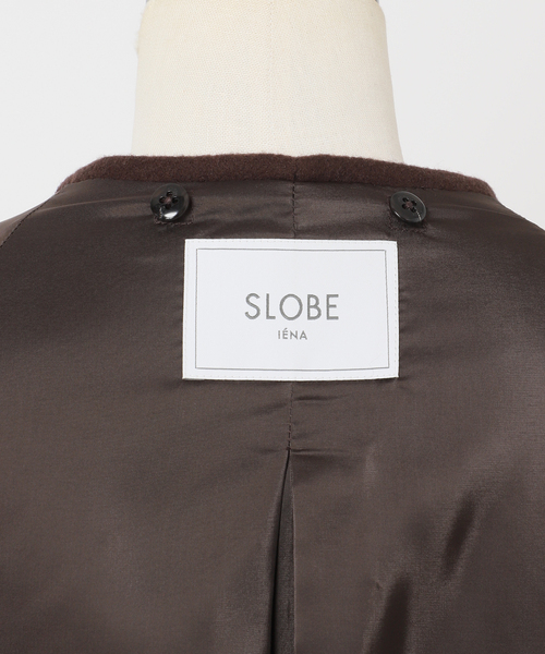 ストール付き》SUPER140 ダブルフェイスノーカラーコート・ストール