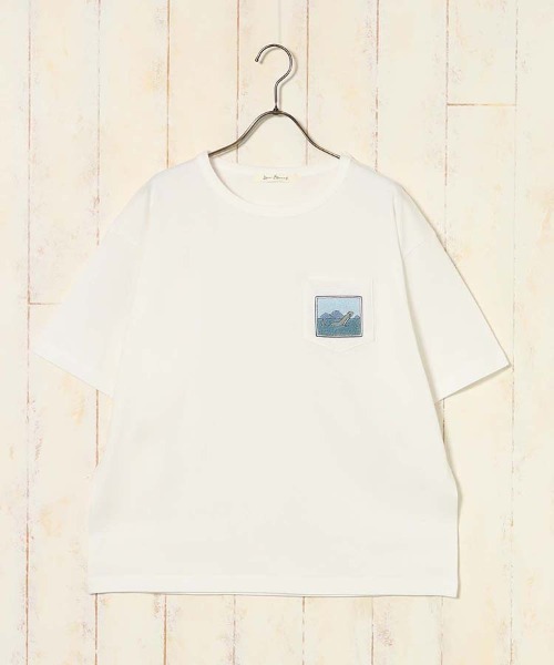 Bleu Bleuet(ブルーブルーエ)の「ネッシーポケット付きTシャツ(Tシャツ/カットソー・レディース・ホワイト/チャコールグレー・FREE)」の13枚目の写真