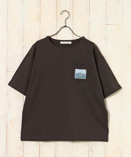 Bleu Bleuet(ブルーブルーエ)の「ネッシーポケット付きTシャツ(Tシャツ/カットソー・レディース・ホワイト/チャコールグレー・FREE)」の14枚目の写真
