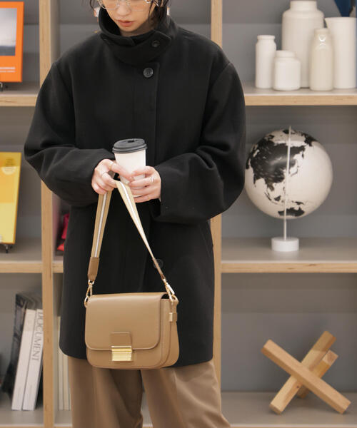 FREE'S MART(フリーズマート)の「◆スタンドカラーミドル丈ツイードコート(ステンカラーコート・レディース・ブラック系その他/ブラック/ブラウン系その他・MEDIUM/SMALL)」の8枚目の写真