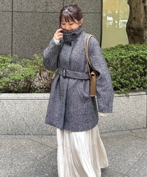 FREE'S MART | ◆スタンドカラーミドル丈ツイードコート(ステンカラーコート)