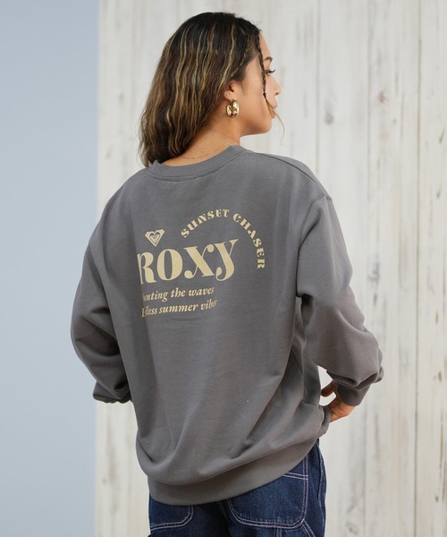 ROXY(ロキシー)の「ROXY/ロキシー トレーナー スウェット クルーネック ロゴ バックプリント SUNSET CHASER PULL OVER RPO254628M(スウェット・レディース・ブラック/スミクロ/アイボリー・L/M)」の3枚目の写真