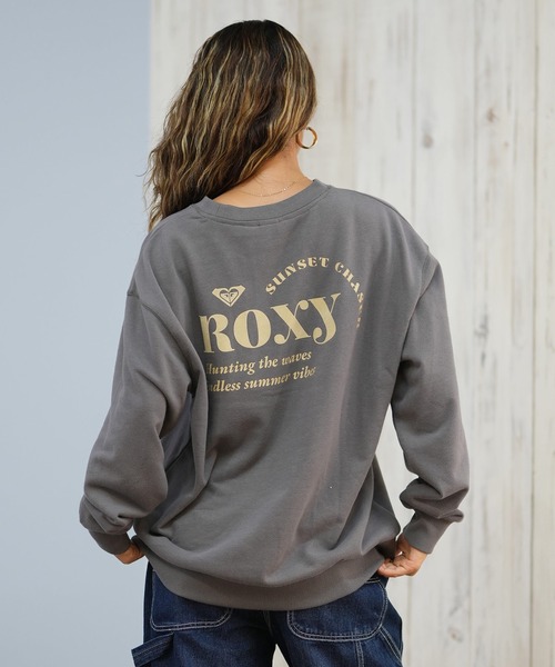 ROXY(ロキシー)の「ROXY/ロキシー トレーナー スウェット クルーネック ロゴ バックプリント SUNSET CHASER PULL OVER RPO254628M(スウェット・レディース・ブラック/スミクロ/アイボリー・L/M)」の6枚目の写真