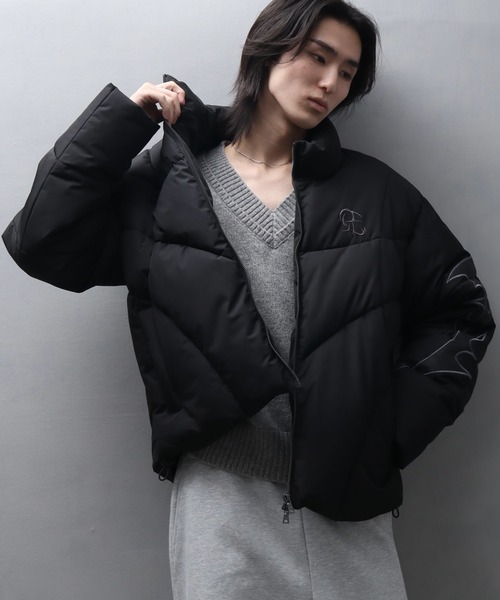 セール】トライバルショート丈ファイバーダウンジャケット（ブルゾン