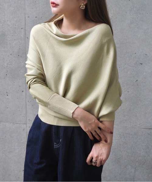 LAULEN(ローレン)の「boat neck nuance knit /ボートネックリブ切り替えニュアンスニットプルオーバー(ニット/セーター・レディース・ベージュ/グリーン/ブラウン/アイボリー・FREE)」の22枚目の写真