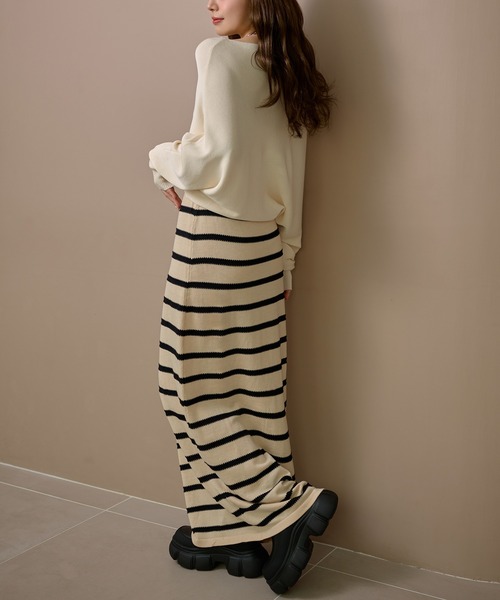LAULEN(ローレン)の「boat neck nuance knit /ボートネックリブ切り替えニュアンスニットプルオーバー(ニット/セーター・レディース・ベージュ/グリーン/ブラウン/アイボリー・FREE)」の17枚目の写真