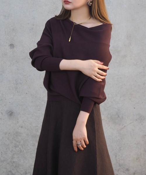 LAULEN(ローレン)の「boat neck nuance knit /ボートネックリブ切り替えニュアンスニットプルオーバー(ニット/セーター・レディース・ベージュ/グリーン/ブラウン/アイボリー・FREE)」の19枚目の写真