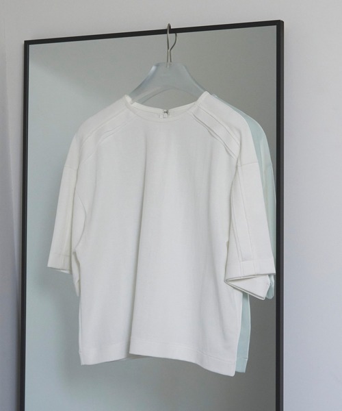 anuke（アンヌーク）の「Shoulder Layered Tops（Tシャツ/カットソー・レディース・ブラウン/ホワイト・FREE）」の14枚目の写真