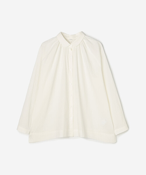 Bshop（ビショップ）の「eunoia | ラウンドカラー ブラウス WOMEN（シャツ/ブラウス・レディース・ホワイト/ブラック・ONE）」の4枚目の写真