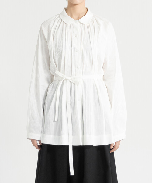 Bshop（ビショップ）の「eunoia | ラウンドカラー ブラウス WOMEN（シャツ/ブラウス・レディース・ホワイト/ブラック・ONE）」の13枚目の写真