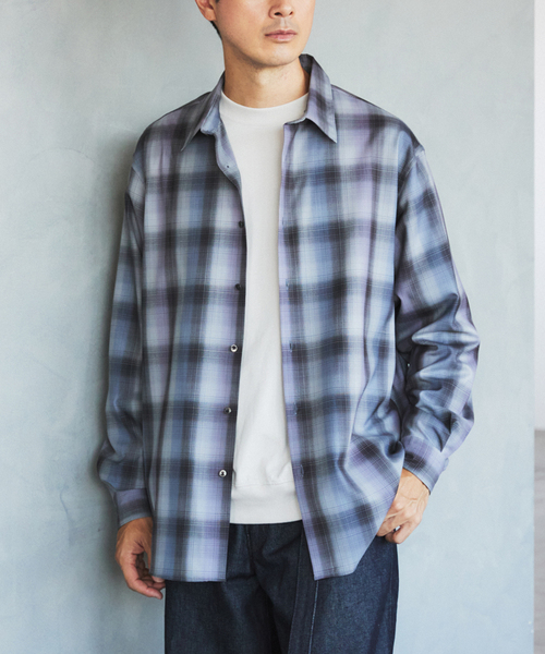 SUPER 120's ウール チェック レギュラー シャツ（シャツ/ブラウス