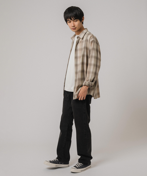 EDIFICE（エディフィス）の「SUPER 120’s ウール チェック レギュラー シャツ（シャツ/ブラウス・メンズ・グレー/スミクロ/ベージュ・LARGE/SMALL/MEDIUM）」の22枚目の写真