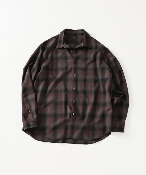 EDIFICE（エディフィス）の「SUPER 120’s ウール チェック レギュラー シャツ（シャツ/ブラウス・メンズ・グレー/スミクロ/ベージュ・LARGE/SMALL/MEDIUM）」の14枚目の写真