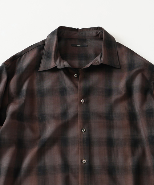 EDIFICE（エディフィス）の「SUPER 120’s ウール チェック レギュラー シャツ（シャツ/ブラウス・メンズ・グレー/スミクロ/ベージュ・LARGE/SMALL/MEDIUM）」の13枚目の写真