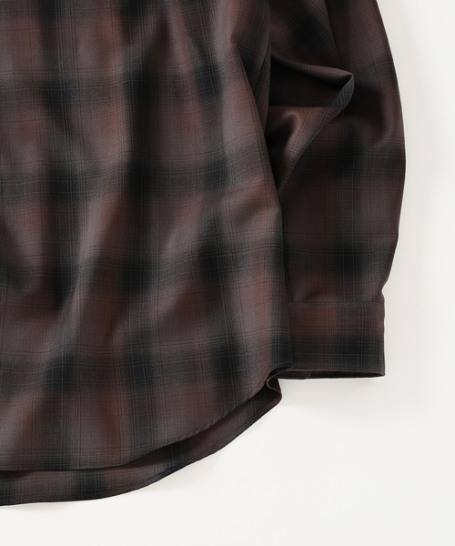 EDIFICE（エディフィス）の「SUPER 120’s ウール チェック レギュラー シャツ（シャツ/ブラウス・メンズ・グレー/スミクロ/ベージュ・LARGE/SMALL/MEDIUM）」の12枚目の写真