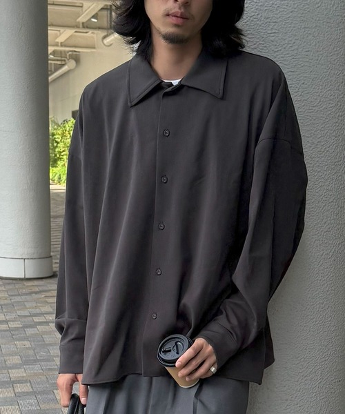 DRAW（ドロー）の「DRAW(ドロー) / ビッグシルエット シャツ（ユニセックス）（シャツ/ブラウス・メンズ・ブラック/グレー/ブラック系その他・MEDIUM/LARGE/SMALL）」の3枚目の写真