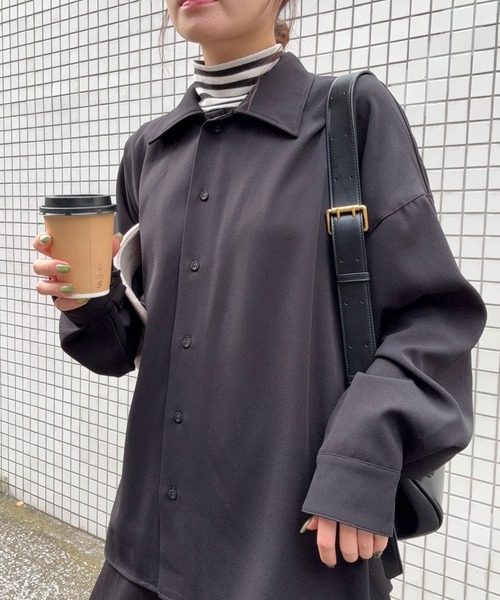 DRAW（ドロー）の「DRAW(ドロー) / ビッグシルエット シャツ（ユニセックス）（シャツ/ブラウス・メンズ・ブラック/グレー/ブラック系その他・MEDIUM/LARGE/SMALL）」の5枚目の写真