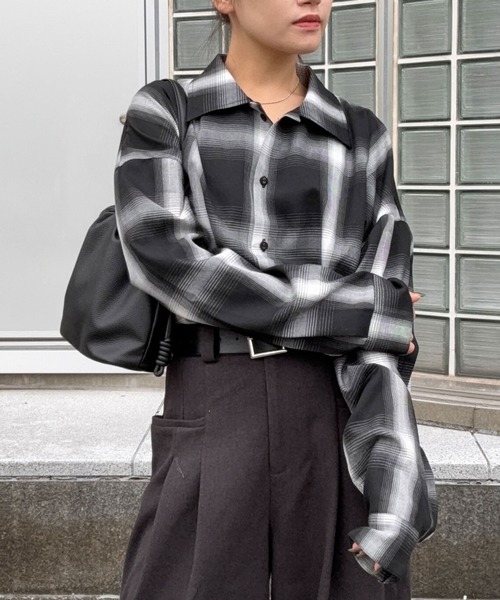 DRAW（ドロー）の「DRAW(ドロー) / ビッグシルエット シャツ（ユニセックス）（シャツ/ブラウス・メンズ・ブラック/グレー/ブラック系その他・MEDIUM/LARGE/SMALL）」の18枚目の写真