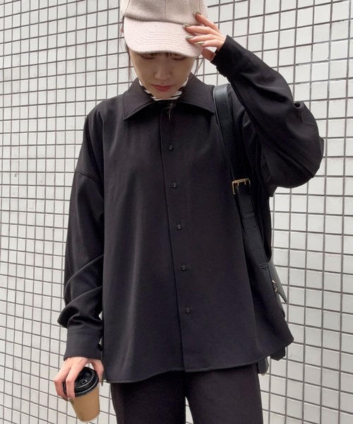 DRAW（ドロー）の「DRAW(ドロー) / ビッグシルエット シャツ（ユニセックス）（シャツ/ブラウス・メンズ・ブラック/グレー/ブラック系その他・MEDIUM/LARGE/SMALL）」の8枚目の写真