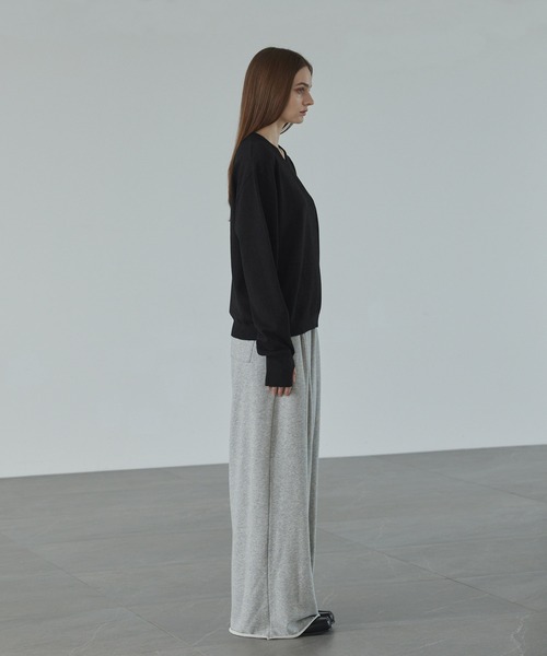 CALLNE（カルネ）の「【CALLNE】V-neck Long Sleeve Knit / Vネックロングスリーブニット（フィンガーホール付き）（ニット/セーター・メンズ・ブラック/グレー・M/L）」の18枚目の写真