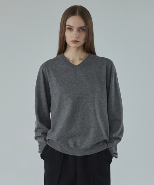 ナンバーナイン(3)グレー Vネック セーター ナンバーナイン(3)グレー V