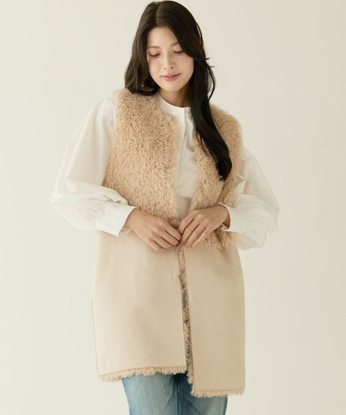 ファーベスト エコファー リバーシブル ベスト（ベスト）｜sankyo