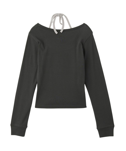 X-girl（エックスガール）の「LAYERED L/S TOP（Tシャツ/カットソー・レディース・グレー/ホワイト/チャコール・ONE SIZE）」の5枚目の写真